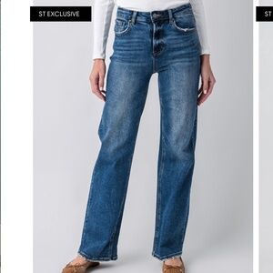 Risen Mila High Rise Full Length Straight Leg Jeans – Social Threads